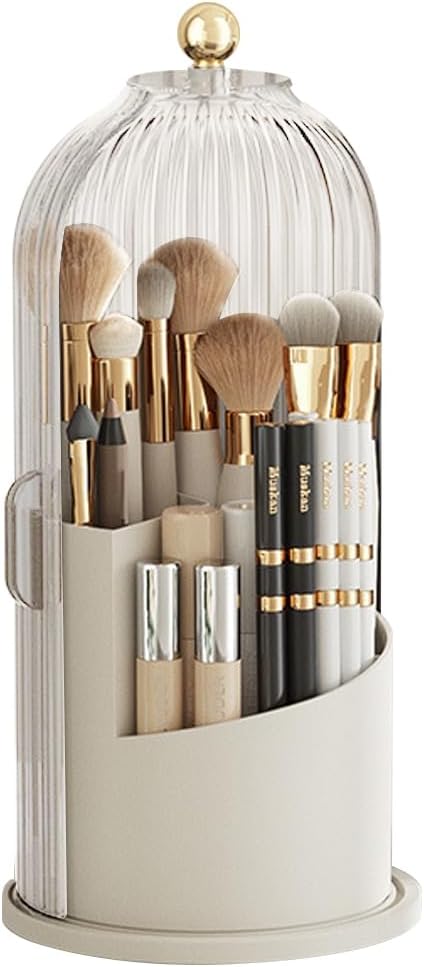 Organizador Brochas Maquillaje 360° Con Tapa