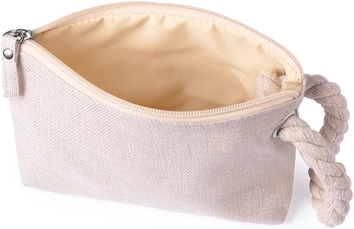 Neceser Multiusos Mujer En Suave Combinación De Algodón Y Poliéster En Tonos Naturales, Con Cierre Cremallera. Bolsa Cosméticos. Neceser Para Maquillaje Viaje