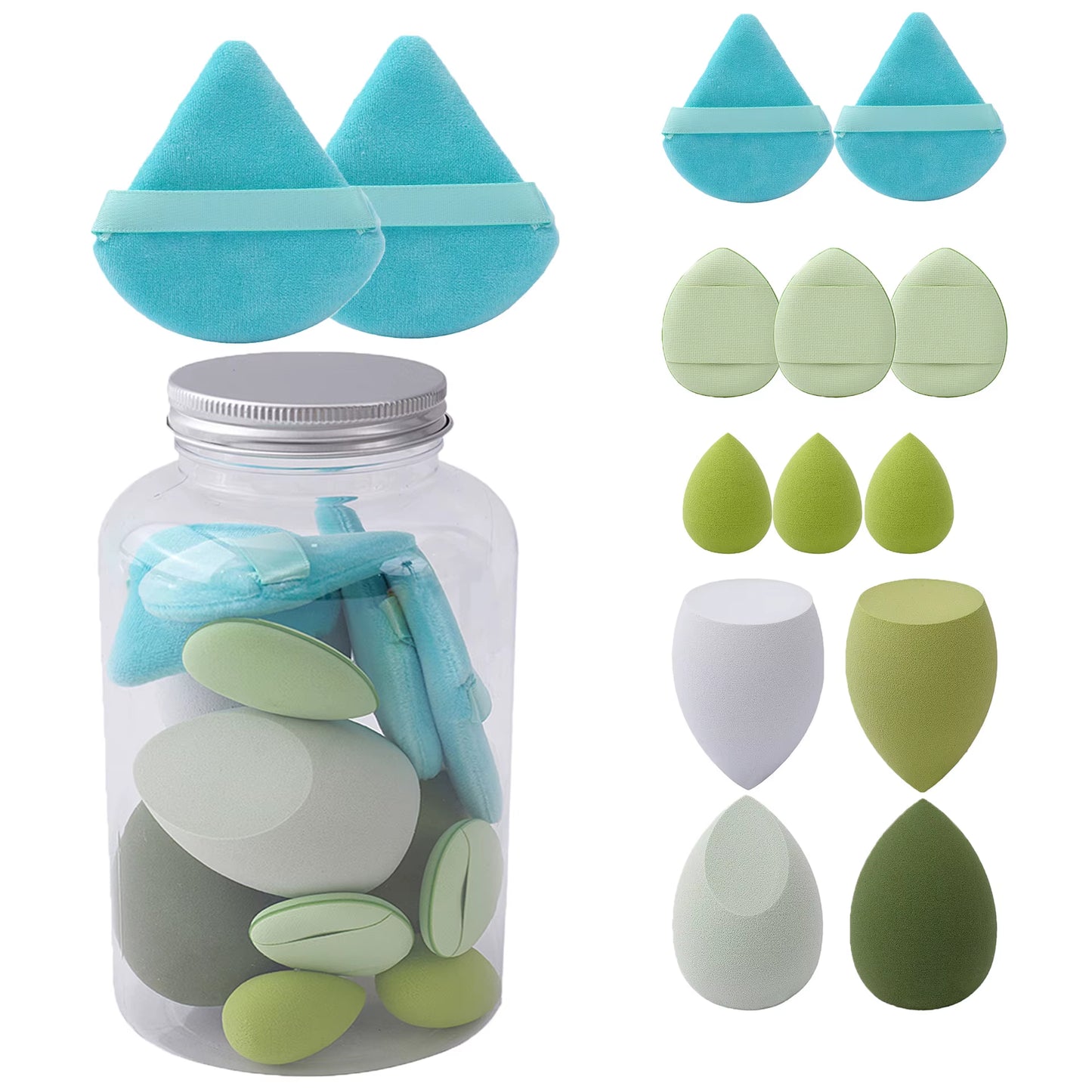 Beauty Sponges Blender Super Soft Makeup Sponges Set with Storage Finger Puff Foundation Cosmetic Puffs Mini Make up Sponges