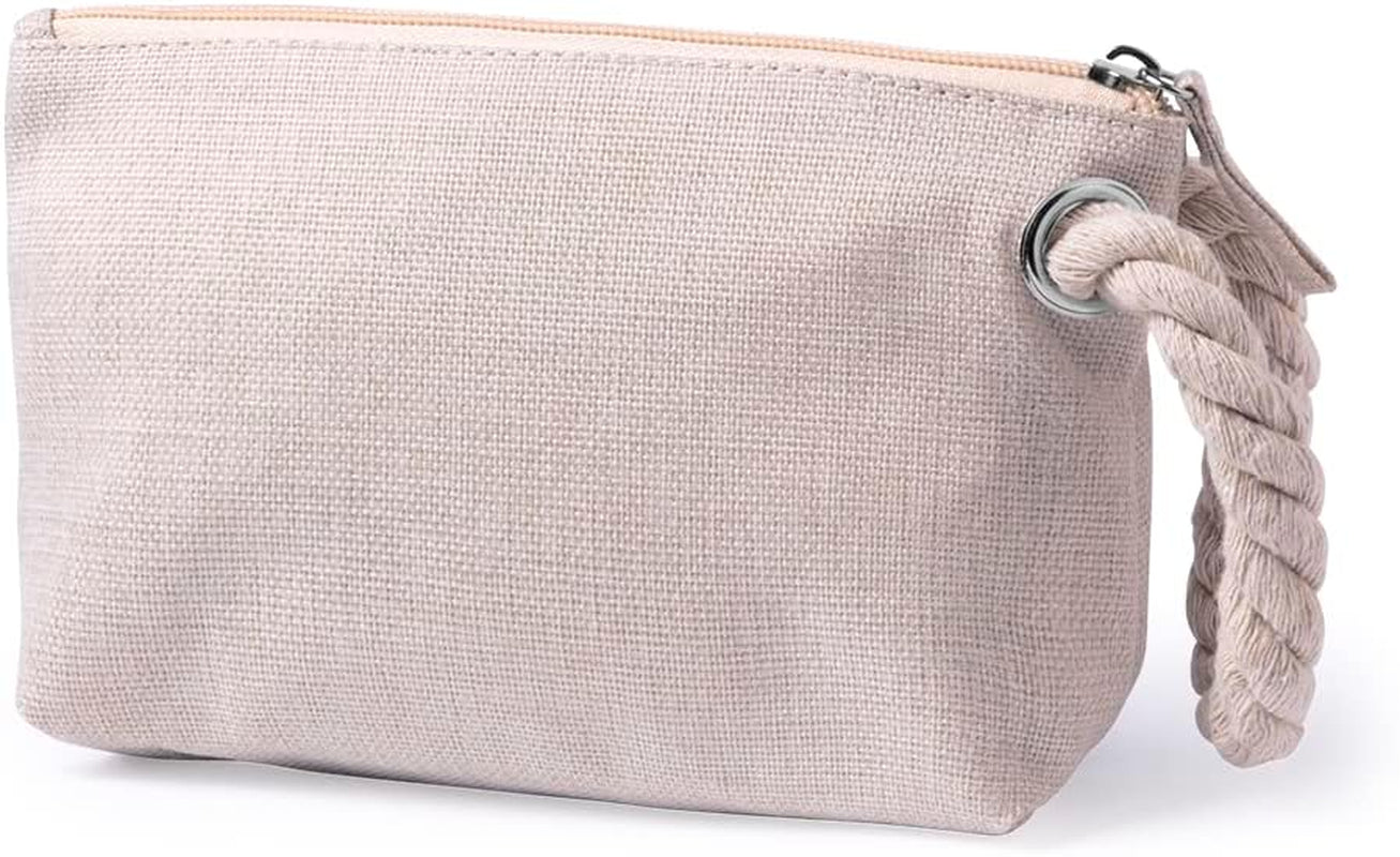 Neceser Multiusos Mujer En Suave Combinación De Algodón Y Poliéster En Tonos Naturales, Con Cierre Cremallera. Bolsa Cosméticos. Neceser Para Maquillaje Viaje