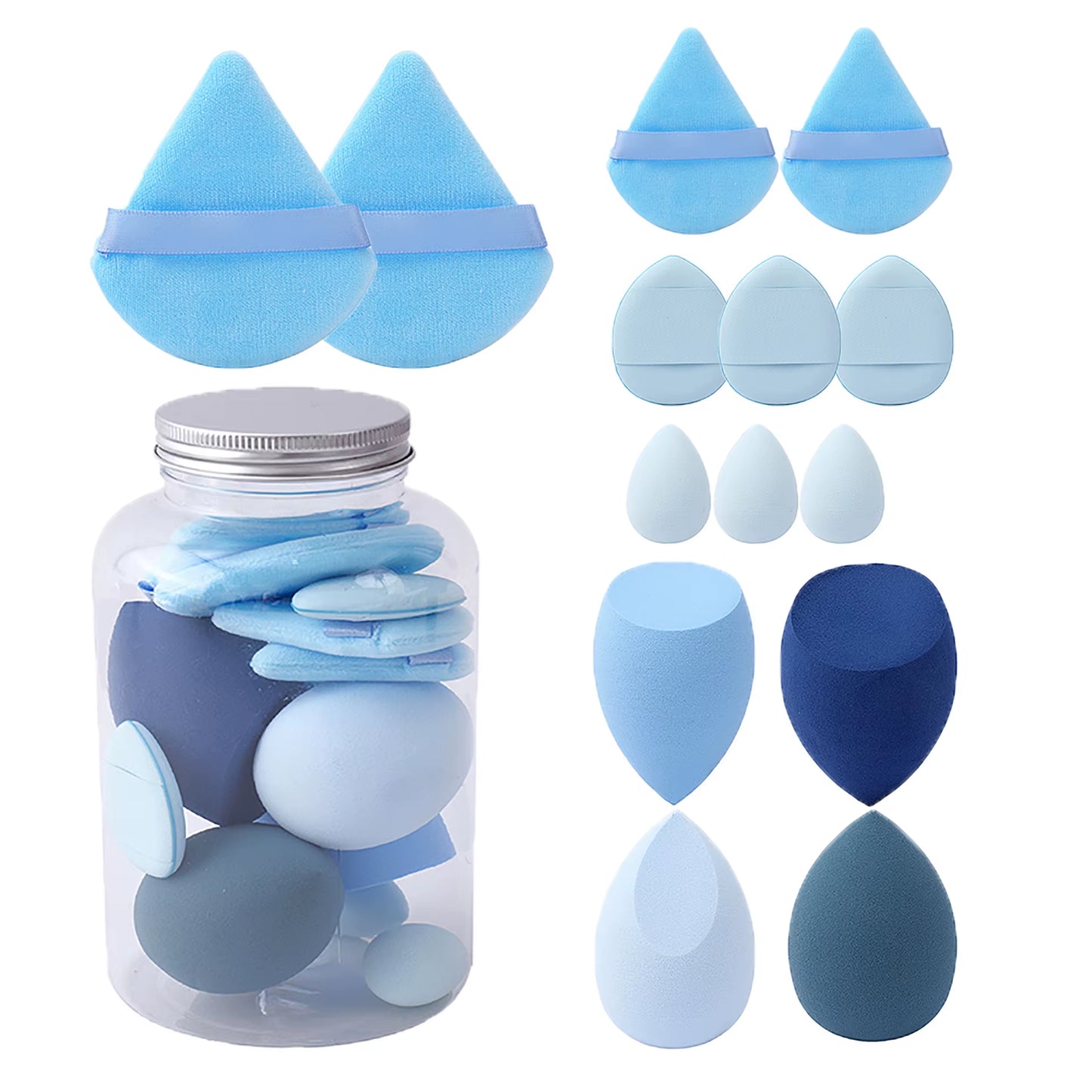 Beauty Sponges Blender Super Soft Makeup Sponges Set with Storage Finger Puff Foundation Cosmetic Puffs Mini Make up Sponges