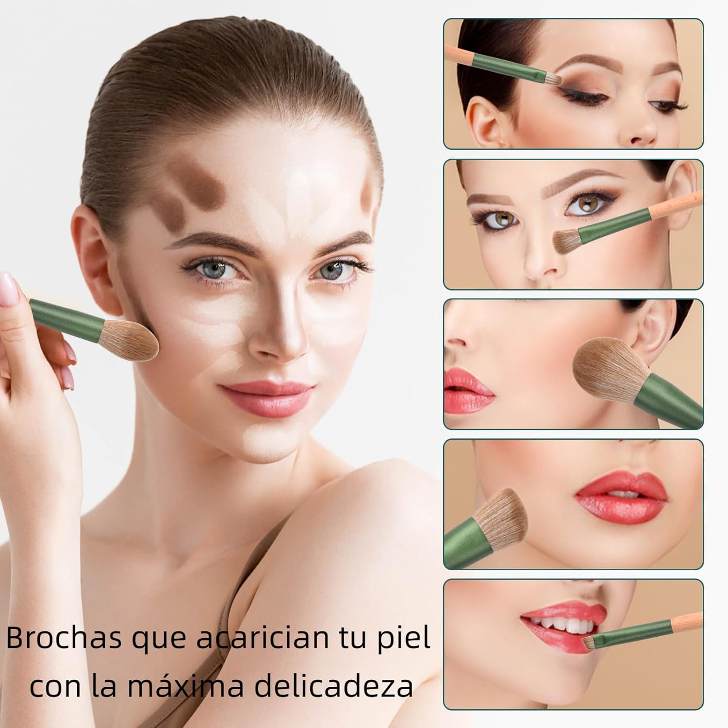 10 Brochas De Maquillaje - Brochas De Maquillaje Profesional - Brochas Maquillaje Ultrasuaves - Set Brochas Maquillaje Completo - Pinceles Maquillaje - Pinceis Maquilhagem - Maquillaje Mujer