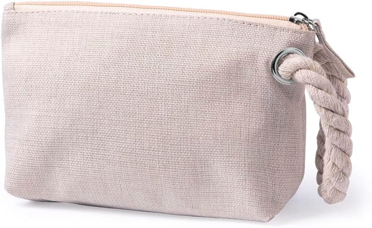 Neceser Multiusos Mujer En Suave Combinación De Algodón Y Poliéster En Tonos Naturales, Con Cierre Cremallera. Bolsa Cosméticos. Neceser Para Maquillaje Viaje