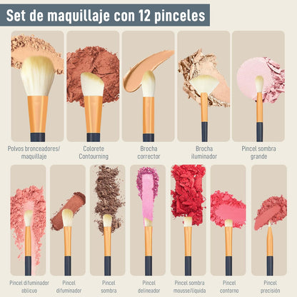 12 Brochas De Maquillaje 