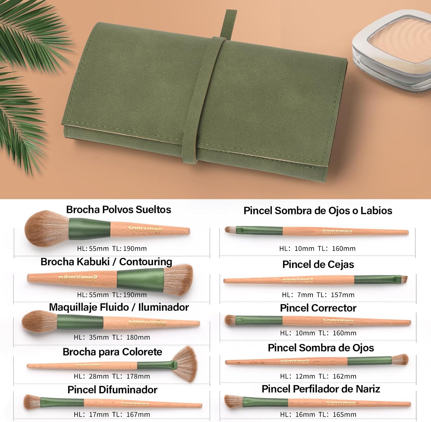 10 Brochas De Maquillaje - Brochas De Maquillaje Profesional - Brochas Maquillaje Ultrasuaves - Set Brochas Maquillaje Completo - Pinceles Maquillaje - Pinceis Maquilhagem - Maquillaje Mujer