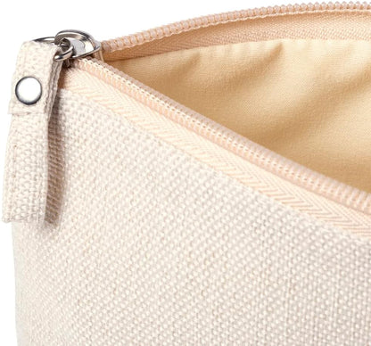 Neceser Multiusos Mujer En Suave Combinación De Algodón Y Poliéster En Tonos Naturales, Con Cierre Cremallera. Bolsa Cosméticos. Neceser Para Maquillaje Viaje